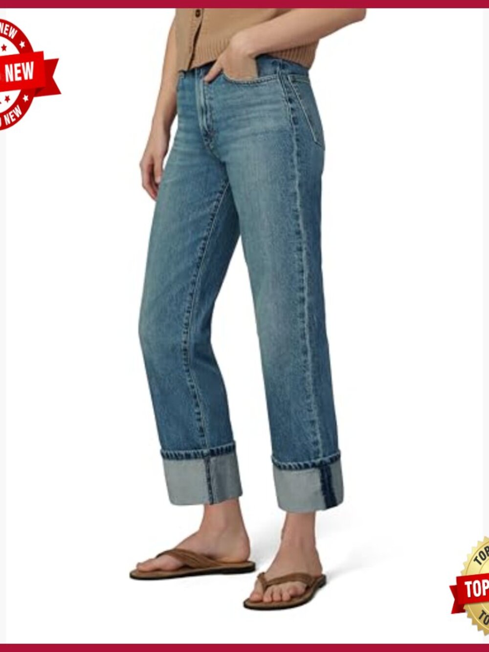 High Rise Straight Leg Jeans, 32" Inseam, Lightweight Denim - Picture 2 of 7